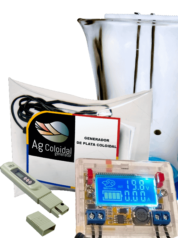 Generador de plata coloidal + TDS * barras plata de 1 Onza